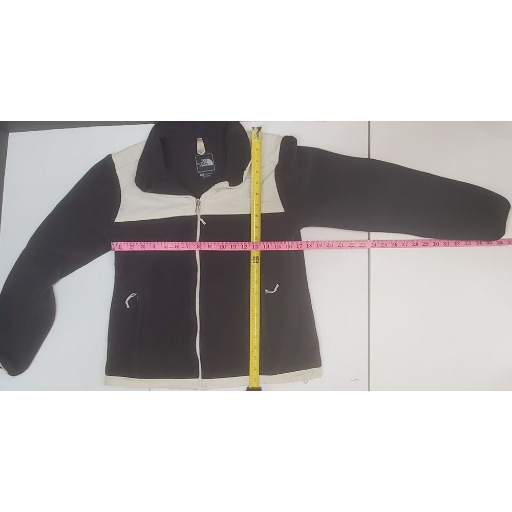 The North Face Women's Fleece Two Tone Jacket Black & Cream Size Medium Full Zip - Picture 3 of 6